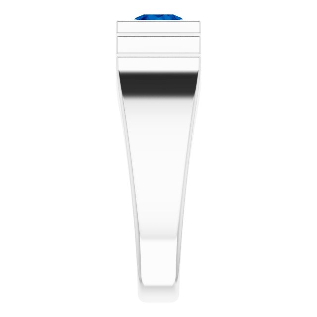 Platinum Lab-Grown Blue Sapphire Geometric Solitaire Ring – 6 mm Round - view 9
