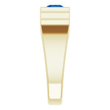 14K Gold Lab-Grown Blue Sapphire Geometric Solitaire Ring – 6 mm Round - Yellow Gold - view 9