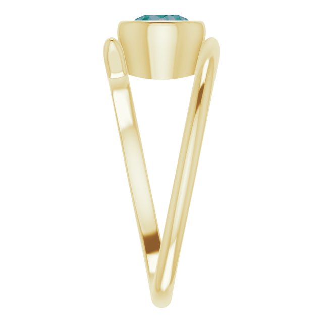 14K Gold Round Lab-Grown Alexandrite Bezel-Set Solitaire Ring – 5.5mm Stones - Yellow Gold - view 4