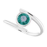 14K Gold Round Lab-Grown Alexandrite Bezel-Set Solitaire Ring – 5.5mm Stones - White Gold - view 5