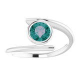 Platinum Round Lab-Grown Alexandrite Bezel-Set Solitaire Ring – 5.5mm Stones - view 3
