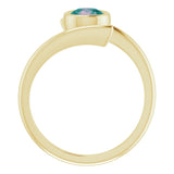 14K Gold Round Lab-Grown Alexandrite Bezel-Set Solitaire Ring – 5.5mm Stones - Yellow Gold - view 2