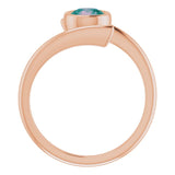 14K Gold Round Lab-Grown Alexandrite Bezel-Set Solitaire Ring – 5.5mm Stones - Rose Gold - view 2
