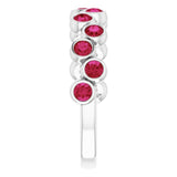 Platinum Round Natural Ruby Bezel-Set Ring – 2.5mm Stones - view 9