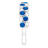 Platinum Round Lab-Grown Blue Sapphire Bezel-Set Ring - view 9
