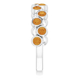 14K Gold Round Natural Citrine Bezel-Set Ring – 2.5mm Stones - White Gold - view 9
