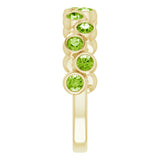 14K Gold Round Natural Peridot Bezel-Set Ring – 2.5mm Stones - Yellow Gold - view 9
