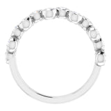 14K Gold Round Natural Diamond Bezel-Set Ring – 2.5mm Stones - White Gold - view 7