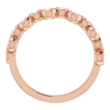 14K Gold Round Natural Diamond Bezel-Set Ring – 2.5mm Stones - Rose Gold - view 7