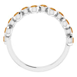 14K Gold Round Natural Citrine Bezel-Set Ring – 2.5mm Stones - White Gold - view 7
