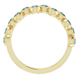14K Gold Round Natural Alexandrite Bezel-Set Ring – 2.5mm Stones - Yellow Gold - view 8