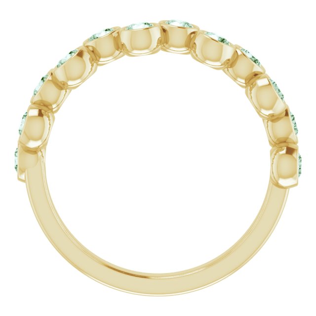 14K Gold Round Lab-Grown Alexandrite Bezel-Set Ring - Yellow Gold - view 9