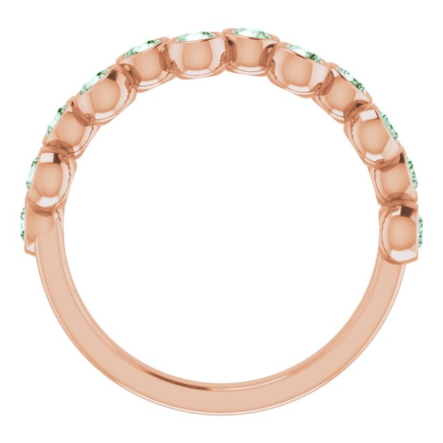 14K Gold Round Natural Alexandrite Bezel-Set Ring – 2.5mm Stones - Rose Gold - view 9