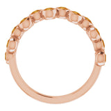 14K Gold Round Natural Citrine Bezel-Set Ring – 2.5mm Stones - Rose Gold - view 7