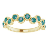 14K Gold Round Natural Alexandrite Bezel-Set Ring – 2.5mm Stones - Yellow Gold - view 10