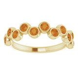14K Gold Round Natural Citrine Bezel-Set Ring – 2.5mm Stones - Yellow Gold - view 8