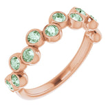 14K Gold Round Natural Alexandrite Bezel-Set Ring – 2.5mm Stones - Rose Gold - view 7