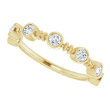 14K Gold Round Natural Diamond Bezel-Set Ring II - Yellow Gold - view 10