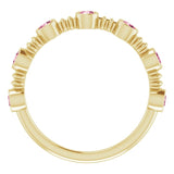 14K Gold Round Natural Pink Tourmaline Bezel-Set Ring II - Yellow Gold - view 7