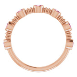 14K Gold Round Natural Pink Tourmaline Bezel-Set Ring II - Rose Gold - view 7