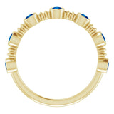 14K Gold Round Natural Blue Sapphire Bezel-Set Ring II - Yellow Gold - view 7