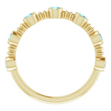 14K Gold Round Natural Aquamarine Bezel-Set Ring II - Yellow Gold - view 7