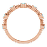 14K Gold Round Natural Aquamarine Bezel-Set Ring II - Rose Gold - view 7