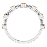 14K Gold Round Natural Citrine Bezel-Set Ring II - White Gold - view 7