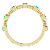 14K Gold Round Lab-Grown Emerald Bezel-Set Ring II - Yellow Gold - view 7