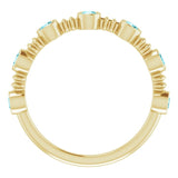 14K Gold Round Natural Blue Zircon Bezel-Set Ring II - Yellow Gold - view 7