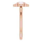 14K Gold Oval Natural Pink Morganite & Natural Diamond Accented Vintage-Inspired Ring - Rose Gold - view 4