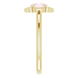 14K Gold Oval Natural Pink Morganite & Natural Diamond Accented Vintage-Inspired Ring - Yellow Gold - view 4
