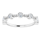 Platinum Round Natural Diamond Bezel-Set Ring II - view 8