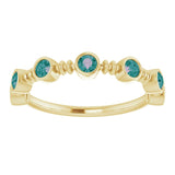 14K Gold Round Natural Alexandrite Bezel-Set Ring II - Yellow Gold - view 8