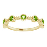 14K Gold Round Natural Peridot Bezel-Set Ring II - Yellow Gold - view 8