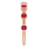 14K Gold Round Lab-Grown Ruby Bezel-Set Ring II - Rose Gold - view 9