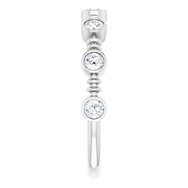 Platinum Round Natural Diamond Bezel-Set Ring II - view 9