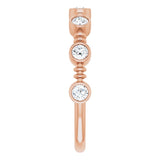 14K Gold Round Natural Diamond Bezel-Set Ring II - Rose Gold - view 9