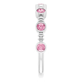 14K Gold Round Natural Pink Tourmaline Bezel-Set Ring II - White Gold - view 9