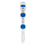 14K Gold Round Natural Blue Sapphire Bezel-Set Ring II - White Gold - view 9