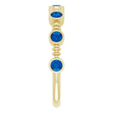 14K Gold Round Natural Blue Sapphire Bezel-Set Ring II - Yellow Gold - view 9