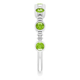 Platinum Round Natural Peridot Bezel-Set Ring II - view 9