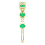 14K Gold Round Natural Emerald Bezel-Set Ring II - Yellow Gold - view 9
