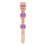 14K Gold Round Natural Amethyst Bezel-Set Ring II - Rose Gold - view 9