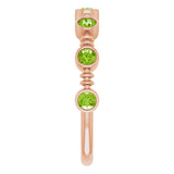 14K Gold Round Natural Peridot Bezel-Set Ring II - Rose Gold - view 9