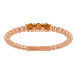 14K Gold Round Natural Citrine Beaded Ring - Rose Gold - view 8