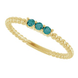 14K Gold Round Lab-Grown Alexandrite Beaded Ring - Yellow Gold - view 10