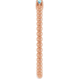 14K Gold Round Natural Aquamarine Beaded Ring - Rose Gold - view 9