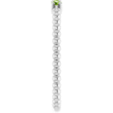 14K Gold Round Natural Peridot Beaded Ring - White Gold - view 9