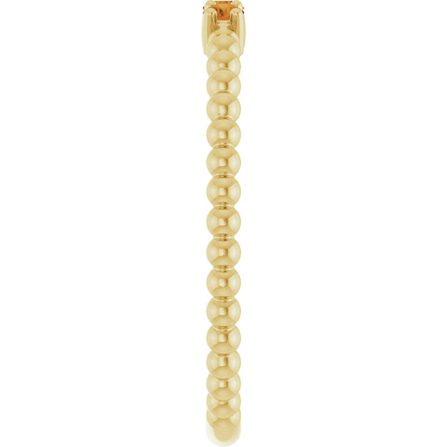 14K Gold Round Natural Citrine Beaded Ring - Yellow Gold - view 9